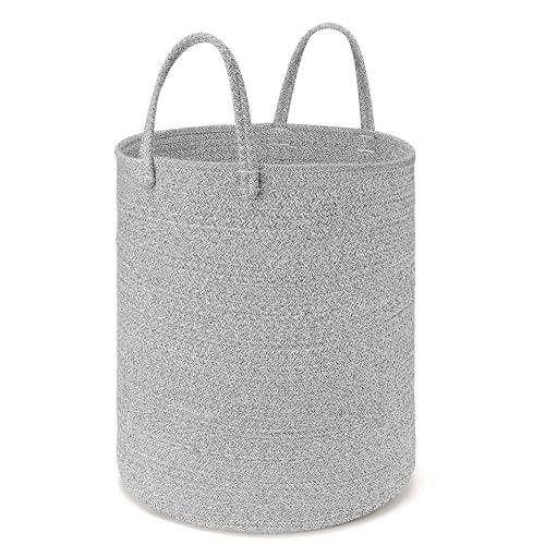 Pink Woven Cotton Rope Laundry Basket Hamper V762401