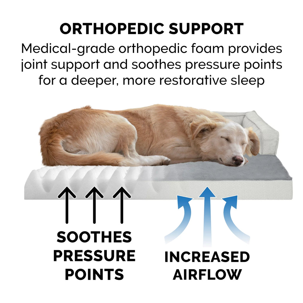 Large Plush Orthopedic Dog Bed, Gray M379