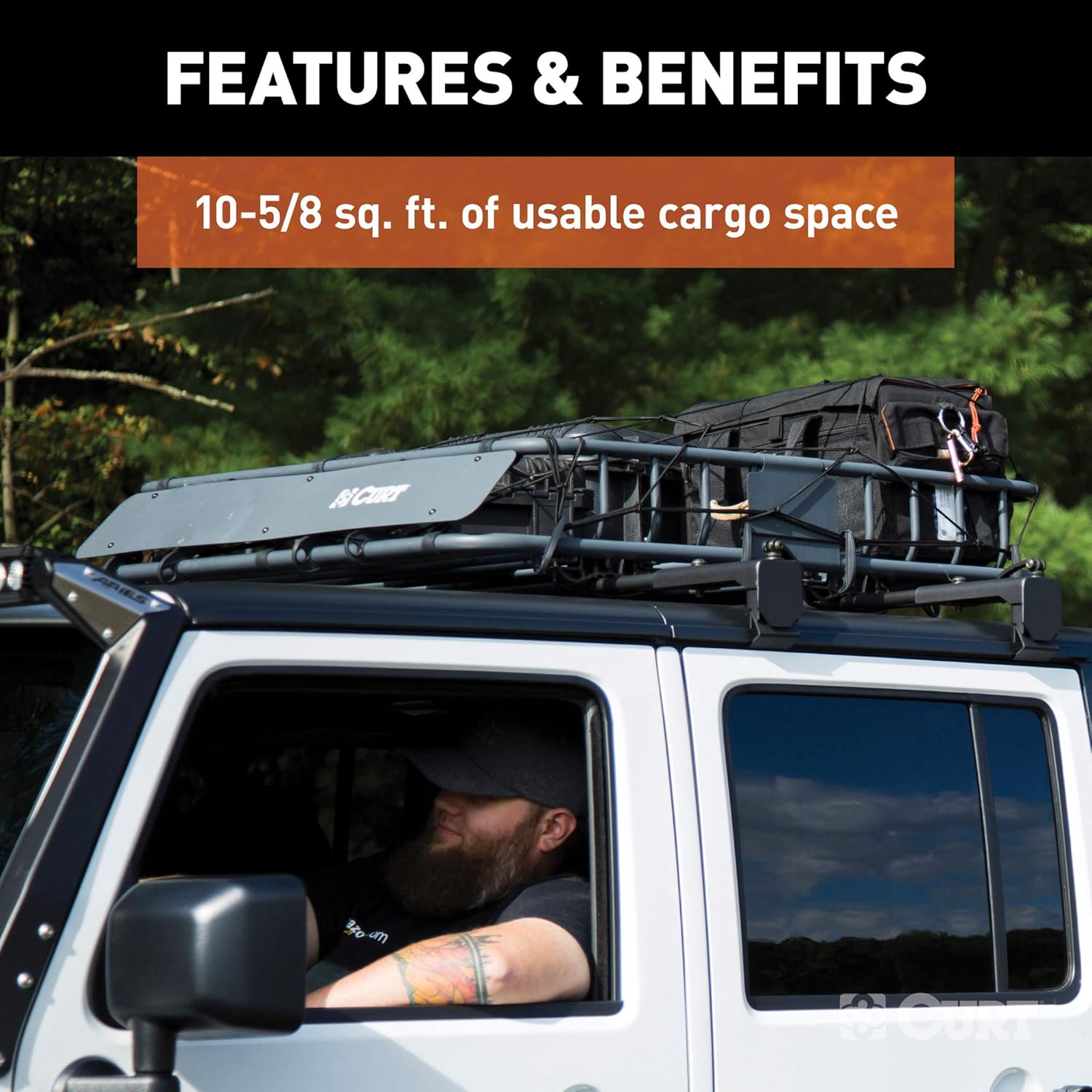 Black Steel Roof Rack Cargo Carrier A146655
