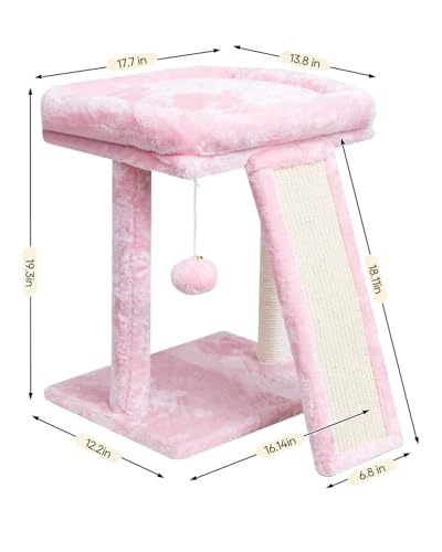 Small Cat Tree with Scratching Post, Light Grey A1890