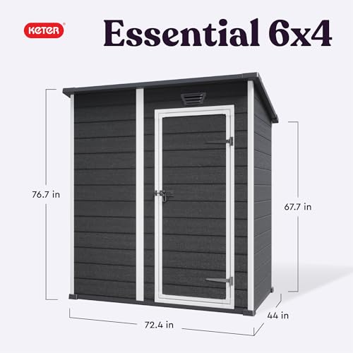 Black and White 4x6 Resin Outdoor Storage Shed K7214
