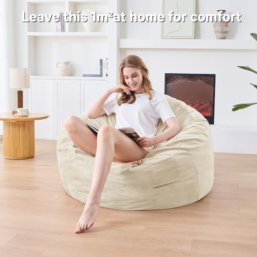 Charcoal Bean Bag Chair with Micro Fiber Cover W42744