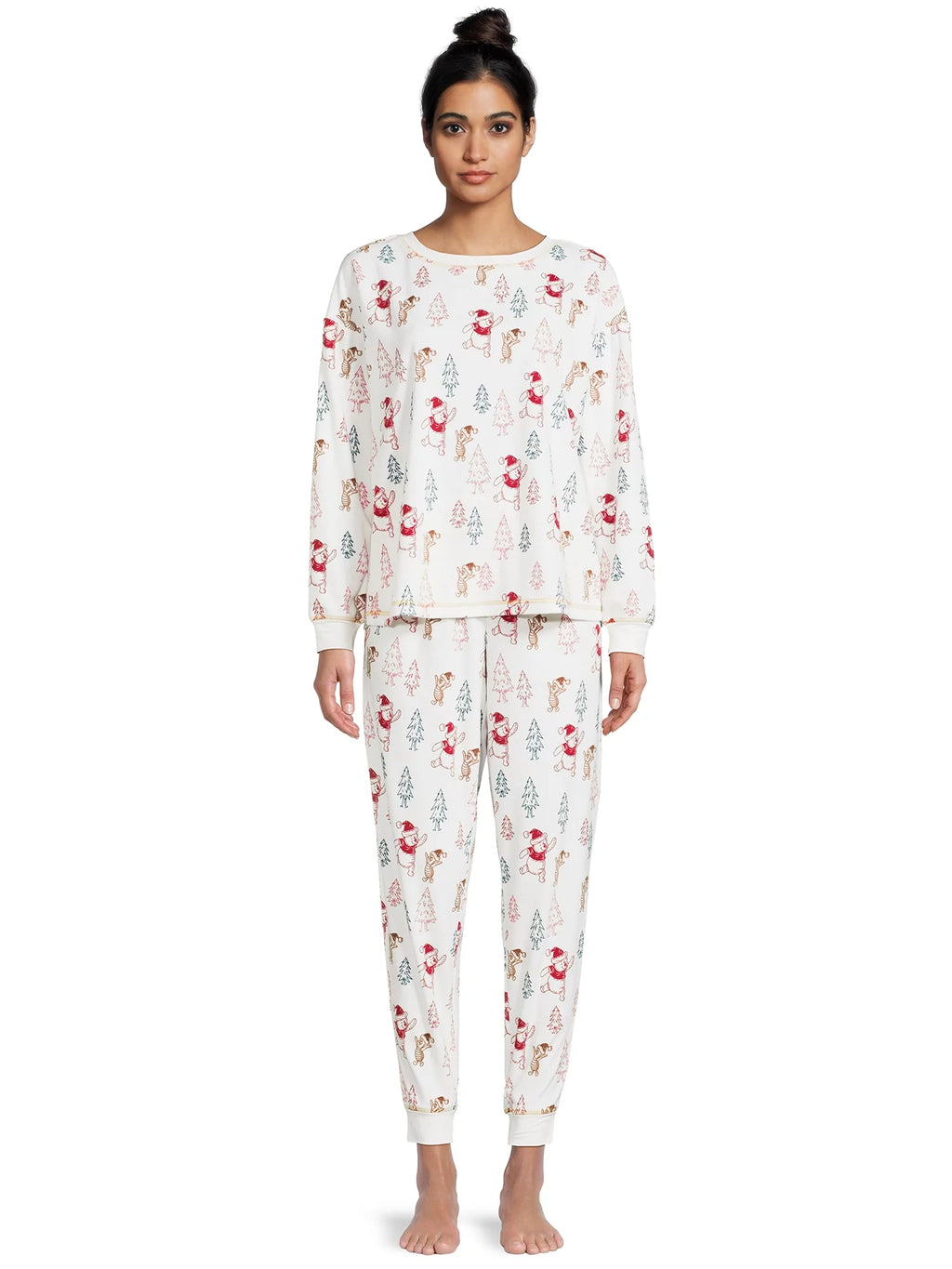 Women's Christmas Top and Pants Pajama Set, 2-Piece W18931