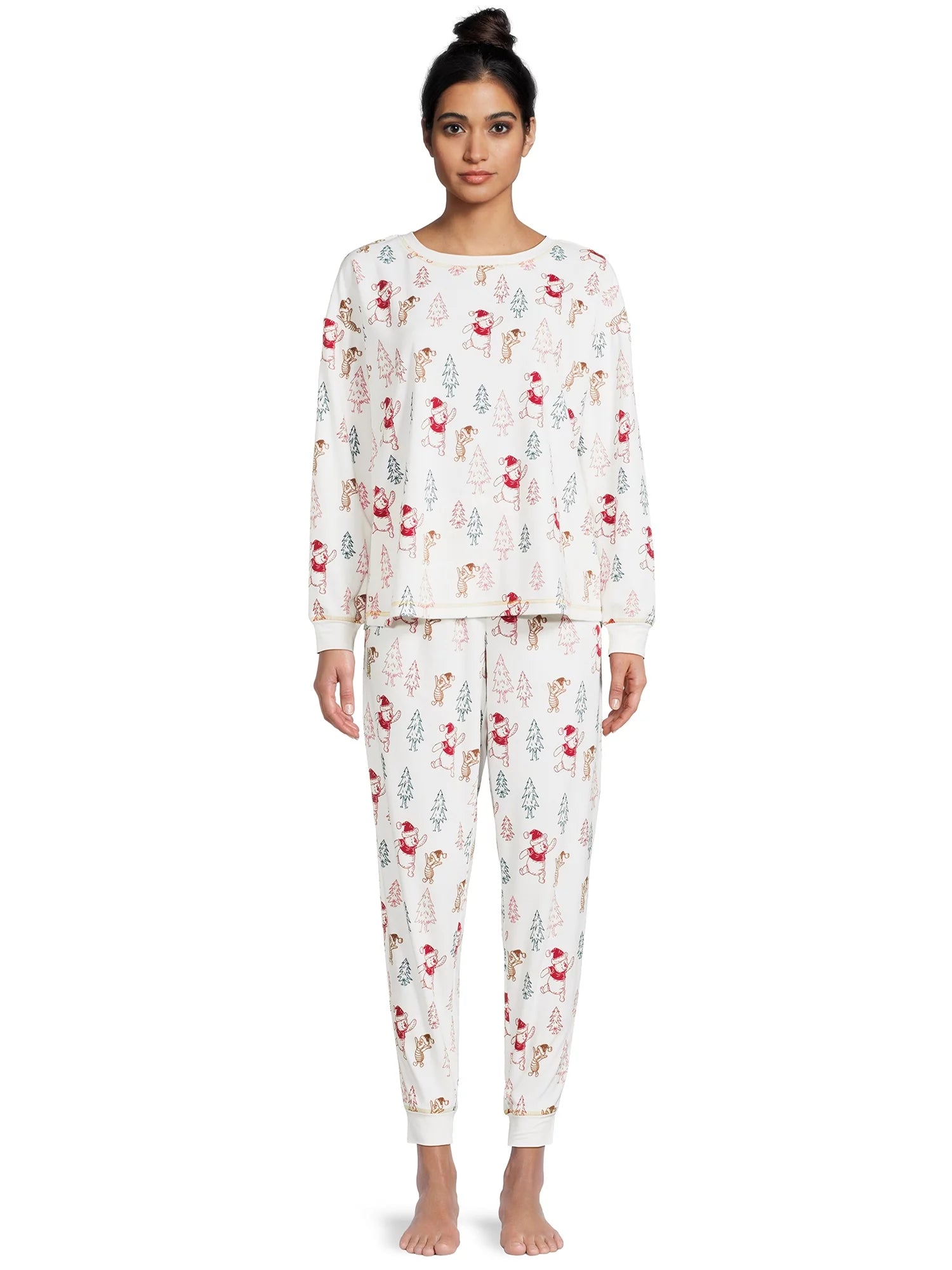Women's Christmas Top and Pants Pajama Set, 2-Piece W18931