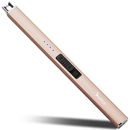 Electric Arc USB Rechargeable Lighter with Safety Lock (champagne Gold) F1568
