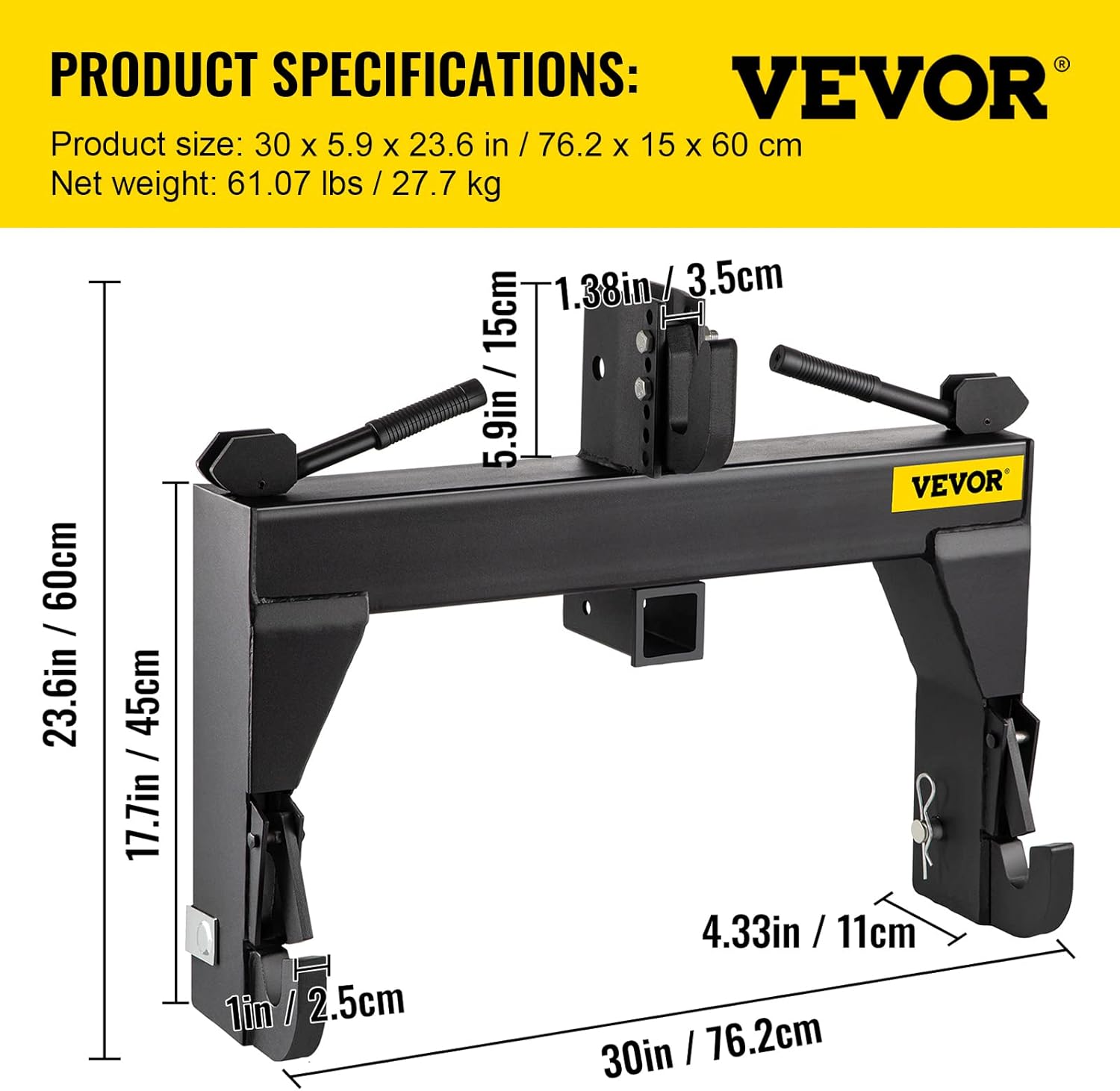 Black 3-Point Quick Hitch X39970