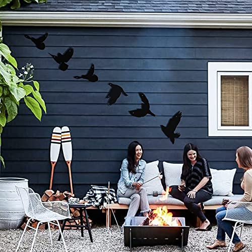 Black Birds Metal Wall Decor Set of 6 E104