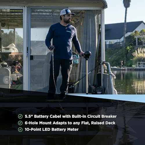 55lb Thrust Saltwater Electric Pontoon Trolling Motor with Deck Mount Bracket & 55" Shaft R446