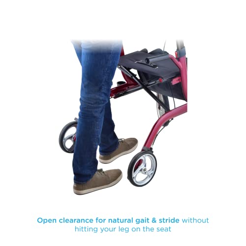 Blue Upright Rollator Walker with Forearm Platform V3419