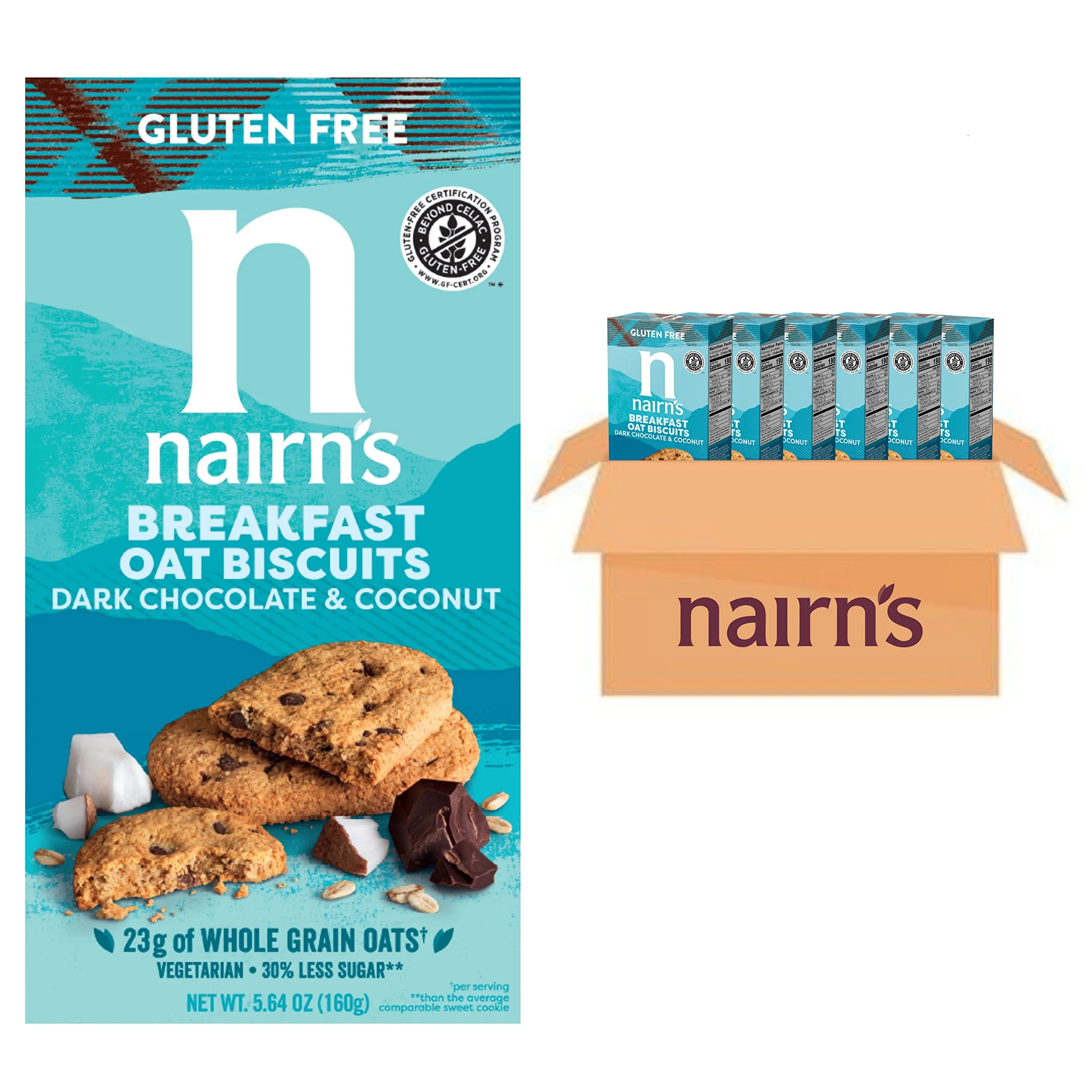Gluten Free Chocolate & Coconut Breakfast Biscuits, 5.64oz (Pack of 6) A535