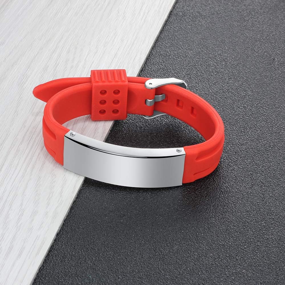9 Inches Silicone Medical Alert Bracelets O41341