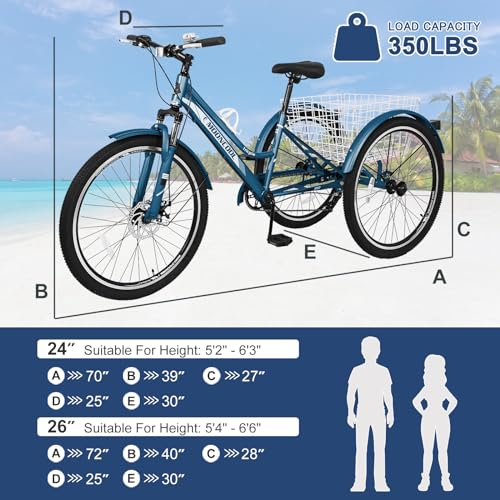 Adult Mountain Tricycle with Shopping Basket O245