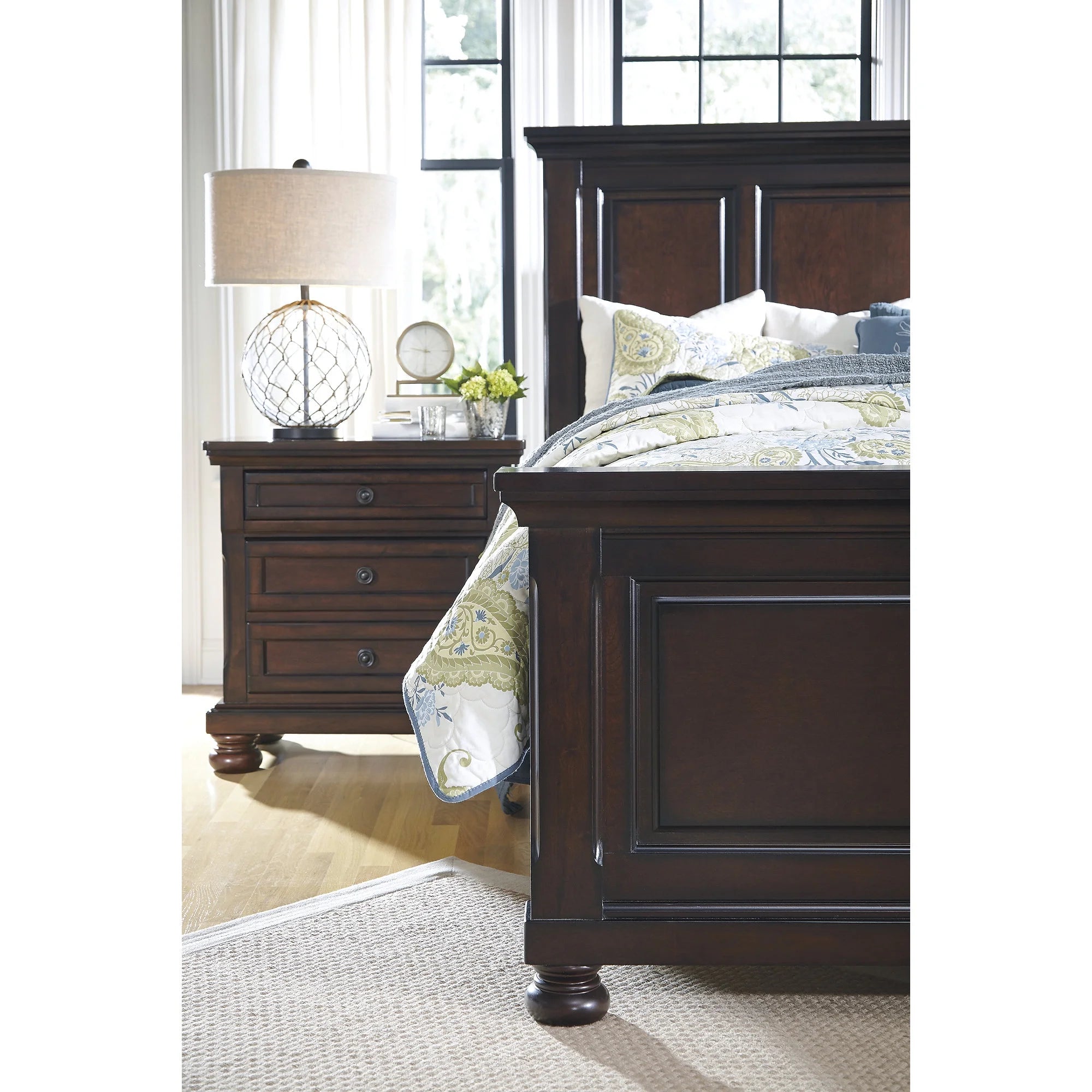 2 Drawer Nightstand, Dark Brown M8469