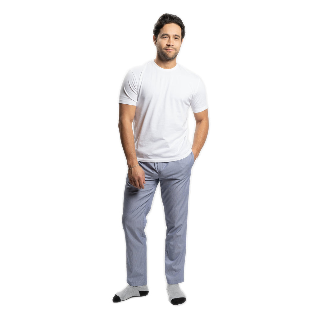 Cotton Pajama Pants - Navy Pinstripe