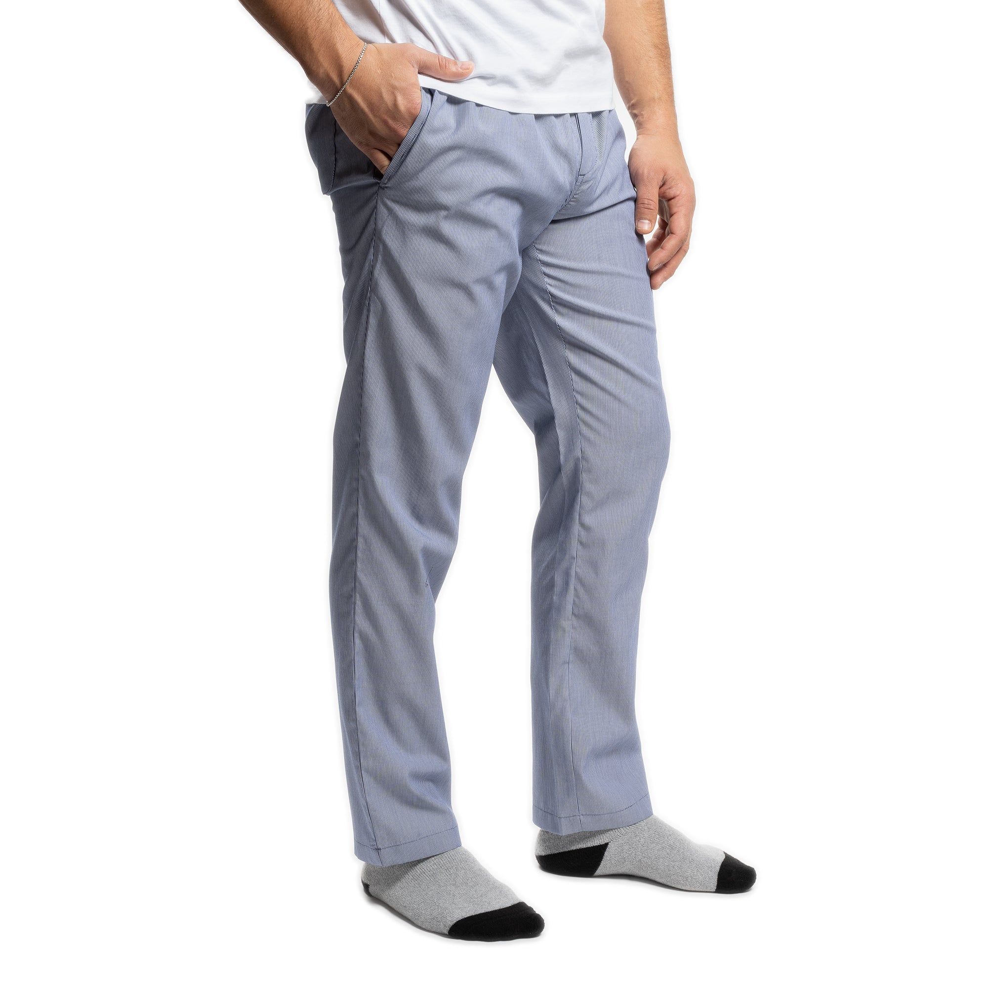 Cotton Pajama Pants - Navy Pinstripe
