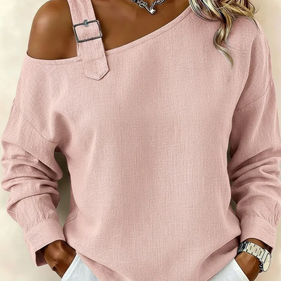 Solid Color Casual T-shirt in Knitted Fabric with Draped Design, Pullover Style Tank Top