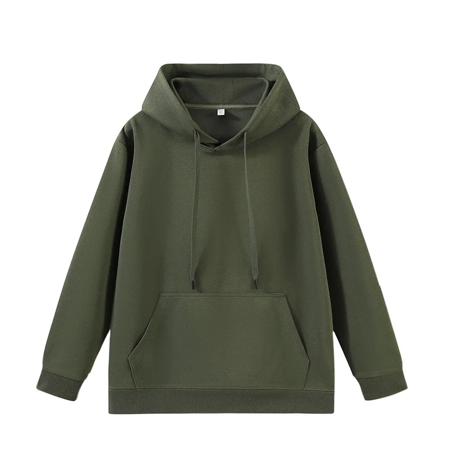 Double-layer Cotton Hooded Sweatshirt 300g Women's Loose Fit Casual Long Sleeve Autumn Wear