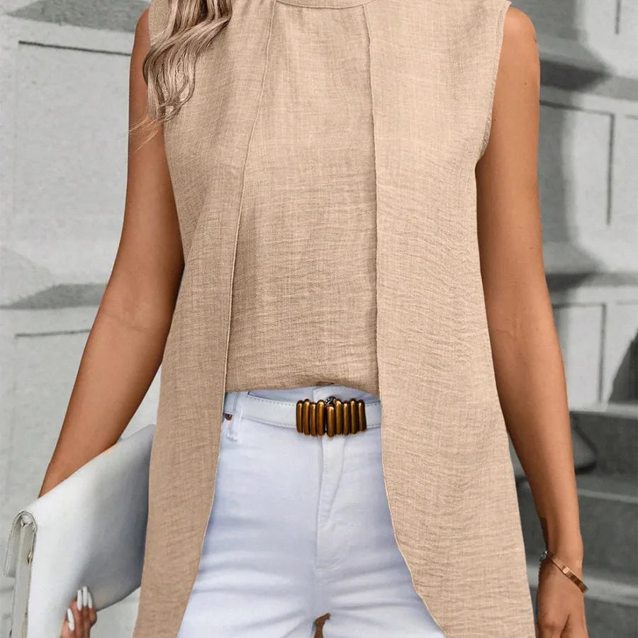 Women's Blouse Sleeveless Blouses Vacation Simple Style Solid Color